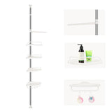 Moonval Telescopic Corner Shower Caddy, 4-Tier Adjustable Bathroom Storage Rack