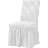 Moonval 6-Pack Stretch Dining Chair Covers, Waterproof Ruffled Slipcovers, Universal Fit