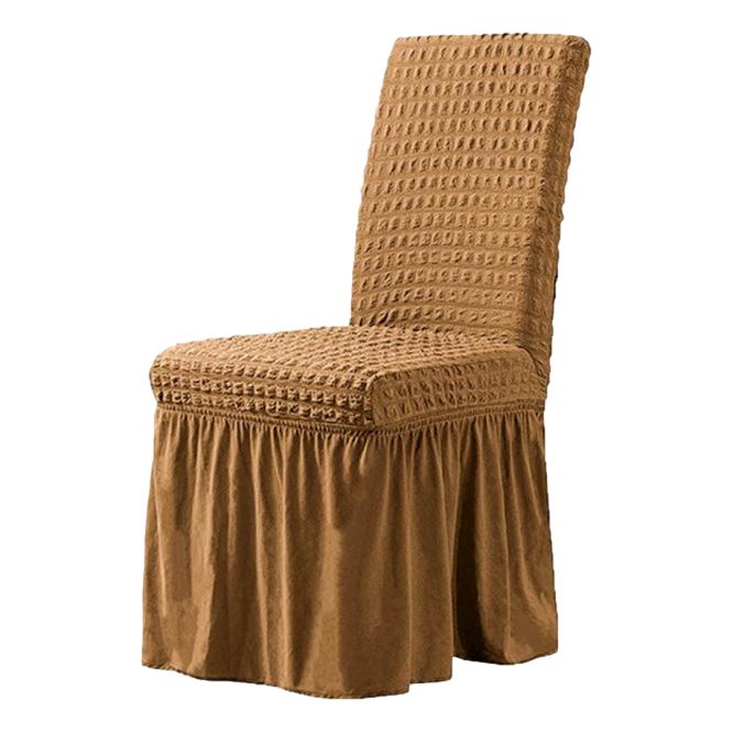 Moonval 6-Pack Stretch Dining Chair Covers, Waterproof Ruffled Slipcovers, Universal Fit