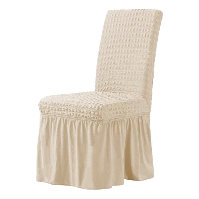 Moonval 6-Pack Stretch Dining Chair Covers, Waterproof Ruffled Slipcovers, Universal Fit