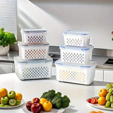 Moonval Refrigerator Storage Container, Airtight Produce Keeper for Fruits & Vegetables