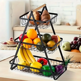 Moonval 3-Tier Fruit Basket Stand, Countertop Metal Fruit & Vegetable Storage Organizer