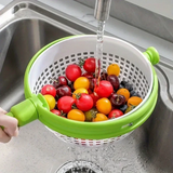 Moonval Salad Spinner, Manual Vegetable Washer & Dryer for Lettuce, Fruits & Fresh Produce