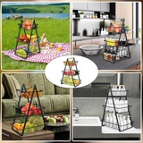 Moonval 3-Tier Fruit Basket Stand, Countertop Metal Fruit & Vegetable Storage Organizer