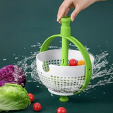 Moonval Salad Spinner, Manual Vegetable Washer & Dryer for Lettuce, Fruits & Fresh Produce