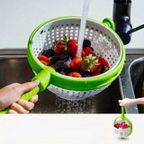 Moonval Salad Spinner, Manual Vegetable Washer & Dryer for Lettuce, Fruits & Fresh Produce