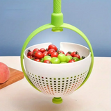 Moonval Salad Spinner, Manual Vegetable Washer & Dryer for Lettuce, Fruits & Fresh Produce