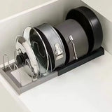 Moonval Pot & Pan Organizer Rack, Adjustable Kitchen Storage Holder for Lids, Pans & Baking Trays