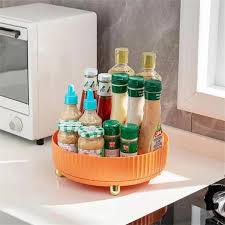 Moonval Rotating Organizer Tray, Luxury 360° Turntable Storage for Spices, Cosmetics & Skincare