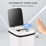 Moonval Smart Sensor Trash Can, Touchless Automatic Waste Bin for Kitchen, Bathroom & Office