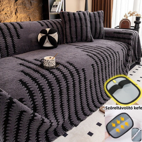 Moonval Sofa Cover, Soft Velvet Non-Slip Furniture Protector for Couches & Loveseats