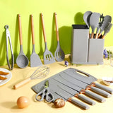 Moonval 19-Piece Kitchen Utensil Set, Complete Cooking Tool Kit with Holder for Everyday Cooking
