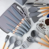 Moonval 19-Piece Kitchen Utensil Set, Complete Cooking Tool Kit with Holder for Everyday Cooking