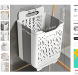 Moonval Collapsible Hanging Laundry Basket, Foldable Clothes Hamper with Carry Handles for Closet & Laundry