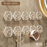 Moonval Adhesive Wall Hooks, 5-Pack Heavy-Duty Waterproof Self-Adhesive Hooks for Home
