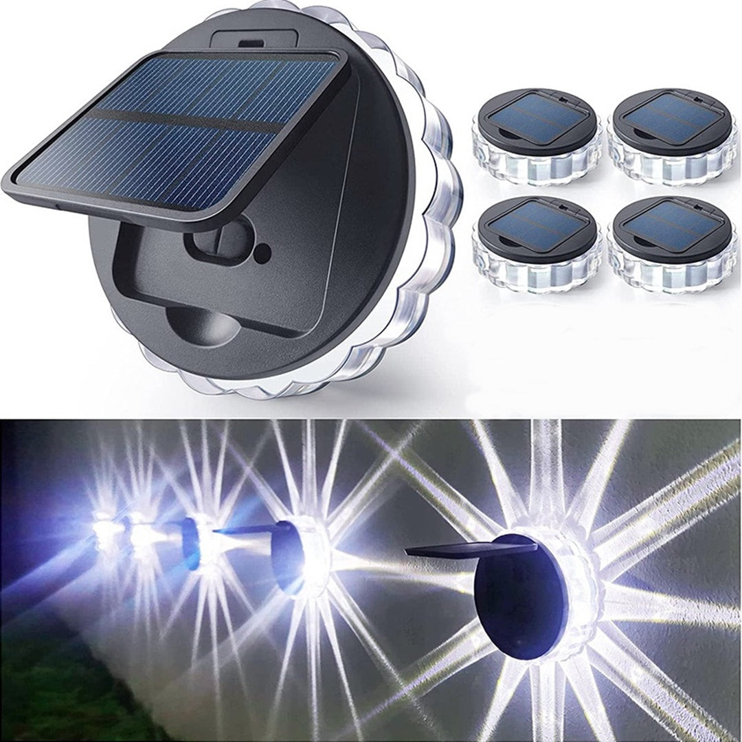 Moonval Solar Flower Lights, 4-Pack LED Outdoor Wall & Fence Lights with Auto Light Sensor