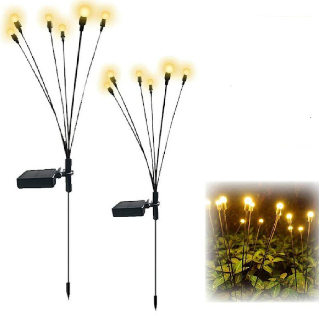 Moonval Solar Firefly Garden Lights, 2-Pack Waterproof Swaying LED Landscape Stakes