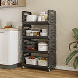 Moonval 4-Tier Storage Shelf, Multi-Purpose Freestanding Organizer for Kitchen, Bathroom & Laundry