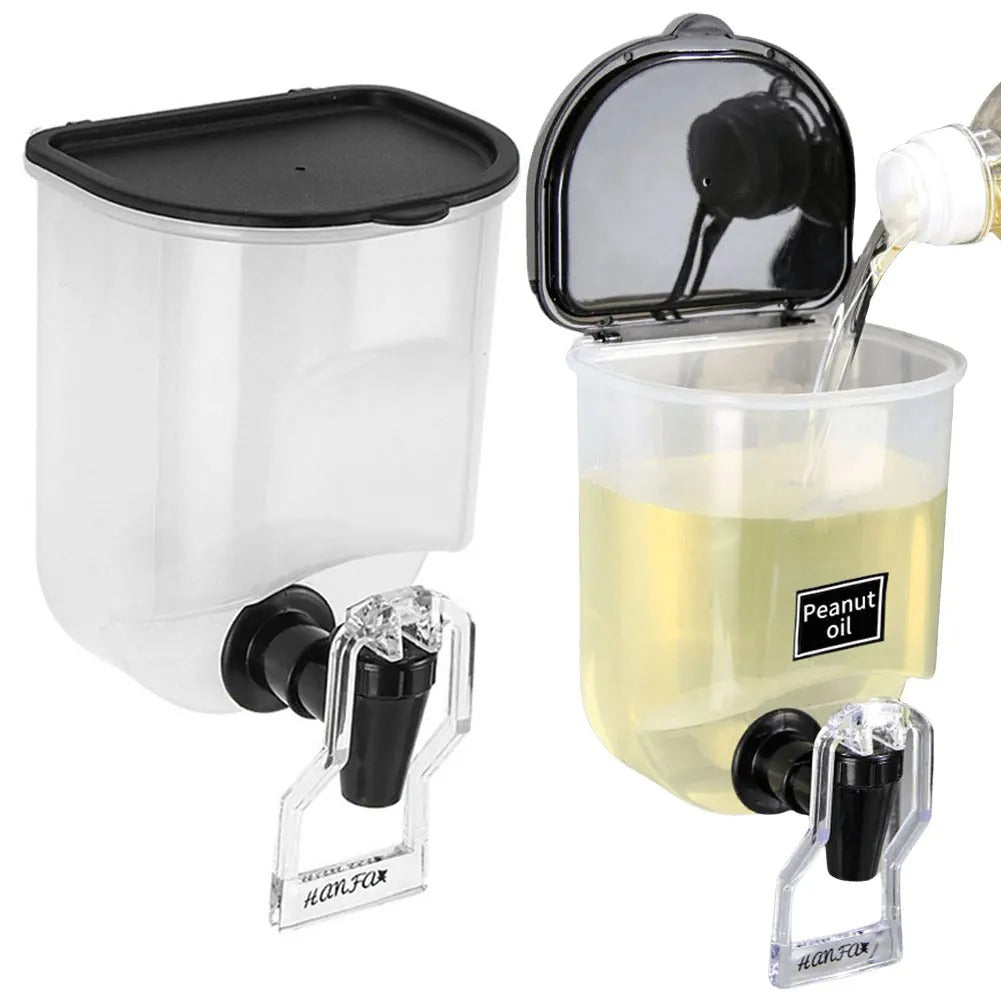 Moonval Wall-Mounted Oil Dispenser, Self-Adhesive Leakproof Oil Bottle for Kitchen Cooking & Seasoning