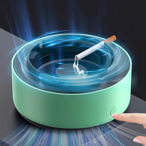 Moonval 2-in-1 Air Purifier Ashtray, Quiet Smoke Extractor with Air Filtration for Home & Office