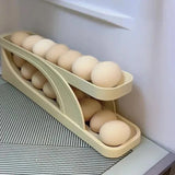 Moonval 2-Tier Egg Dispenser, Rolling Egg Storage Organizer for Refrigerator & Kitchen Counter