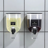 Moonval Wall-Mounted Oil Dispenser, Self-Adhesive Leakproof Oil Bottle for Kitchen Cooking & Seasoning