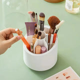 Moonval 360° Rotating Makeup Brush Holder, Cosmetic Organizer with Compartments for Vanity & Bathroom