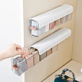 Moonval Wall-Mounted Underwear Storage Box, Self-Adhesive Organizer for Bras, Socks & Undergarments