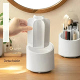 Moonval 360° Rotating Makeup Brush Holder, Cosmetic Organizer with Compartments for Vanity & Bathroom