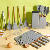 Moonval 19-Piece Kitchen Utensil Set, Complete Cooking Tool Kit with Holder for Everyday Cooking