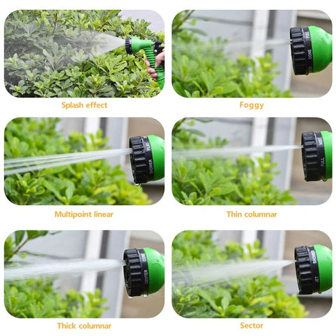 Moonval Expandable Garden Hose, Flexible Water Hose with Spray Nozzle for Lawn, Garden & Car Wash