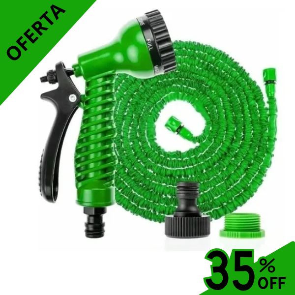 Moonval Expandable Garden Hose, Flexible Water Hose with Spray Nozzle for Lawn, Garden & Car Wash