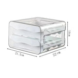 Moonval Double-Layer Egg Storage Box, Clear Acrylic Refrigerator Organizer with Pull-Out Drawers