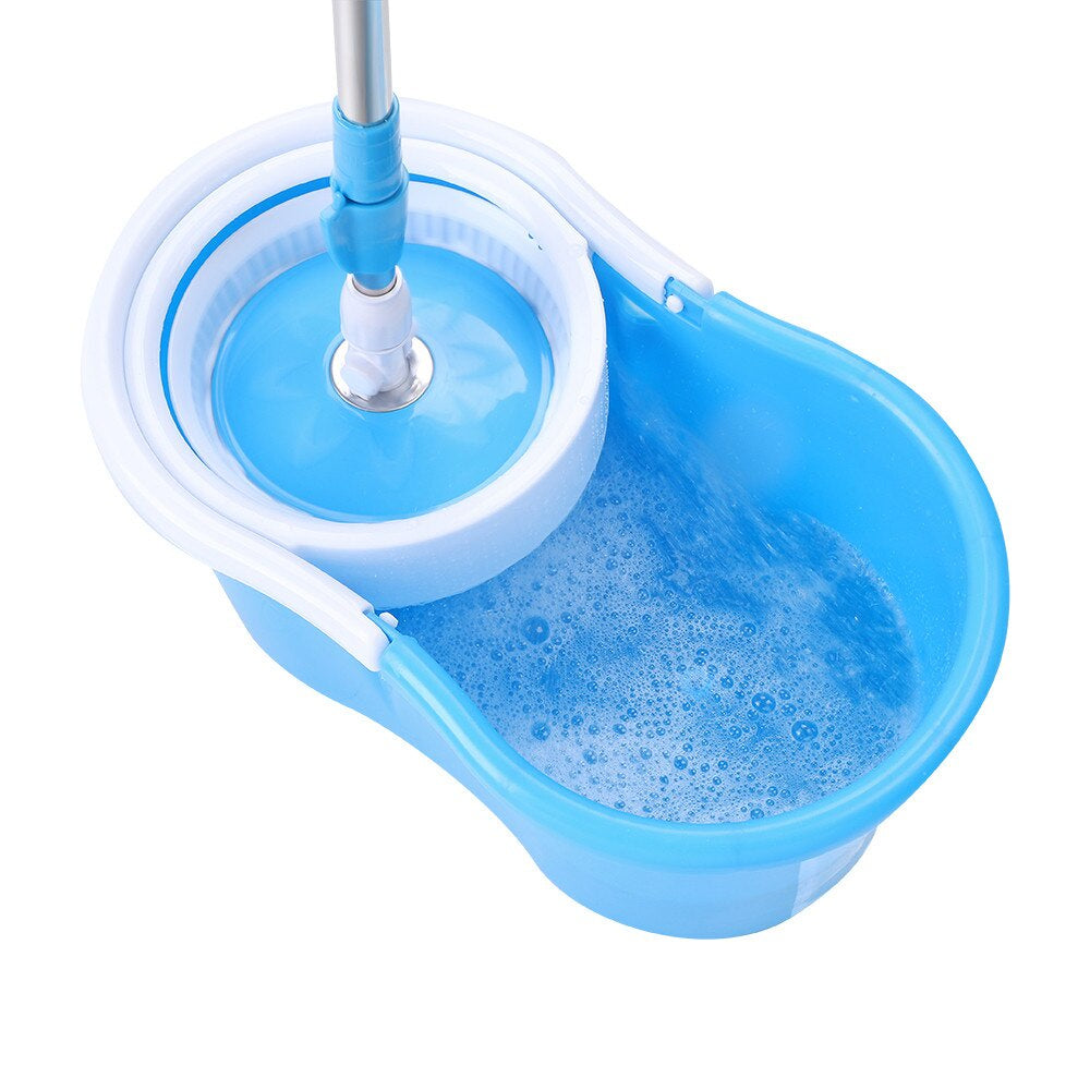 Moonval Spin Mop & Bucket Set, 360° Microfiber Floor Cleaning System with Spin Wringer