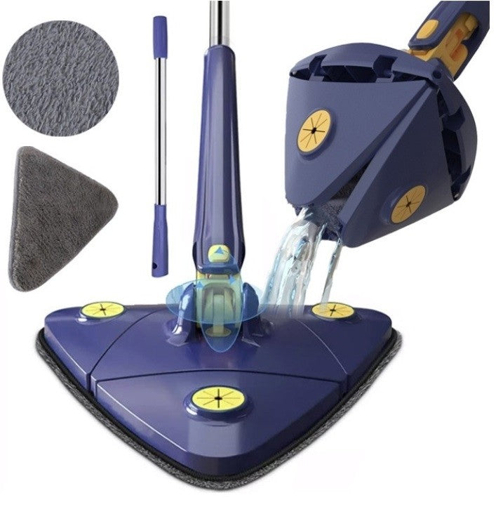 Moonval Triangle Spray Mop, 360° Rotating Flat Mop with Refillable Water Tank & Microfiber Pad