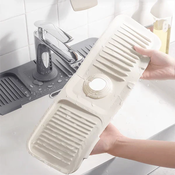 Moonval Sink Splash Guard Mat, Silicone Faucet Drip Catcher & Drying Pad for Kitchen & Bathroom