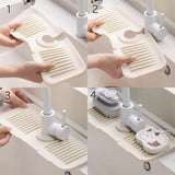 Moonval Sink Splash Guard Mat, Silicone Faucet Drip Catcher & Drying Pad for Kitchen & Bathroom