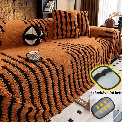 Moonval Sofa Cover, Soft Velvet Non-Slip Furniture Protector for Couches & Loveseats