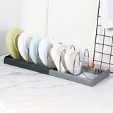 Moonval Pot & Pan Organizer Rack, Adjustable Kitchen Storage Holder for Lids, Pans & Baking Trays