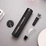 Moonval Electric Wine Opener, Rechargeable Automatic Corkscrew Set with Foil Cutter