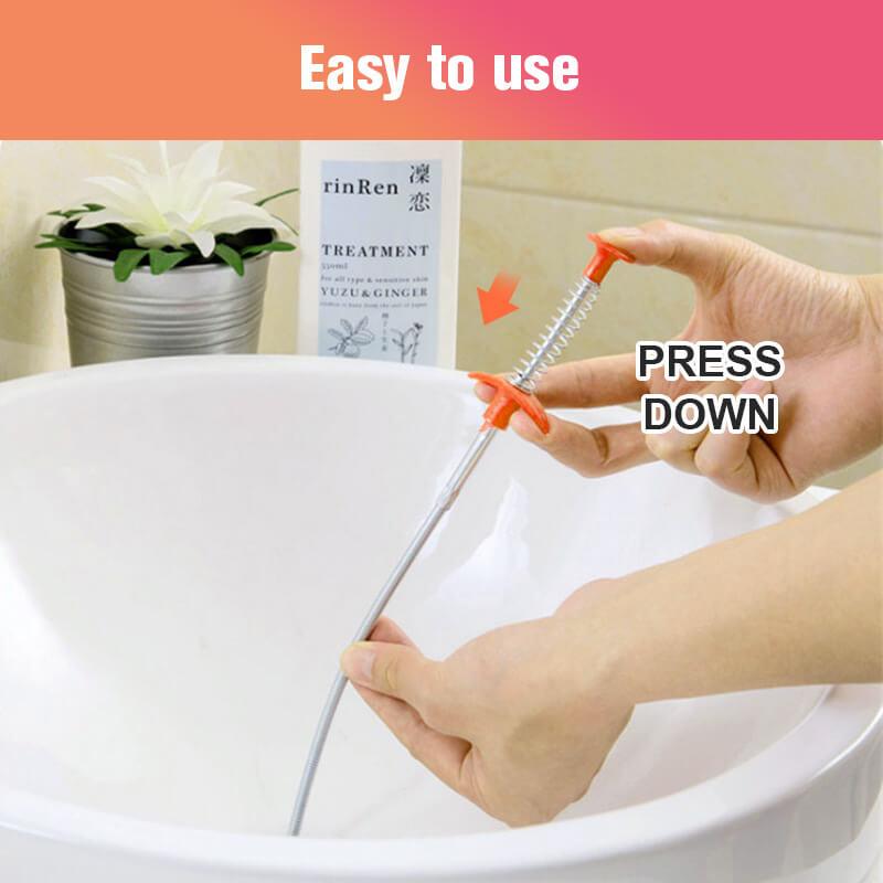 Moonval Flexible Drain Cleaning Tool, Stainless Steel Sink Clog Remover with Grabber Claw