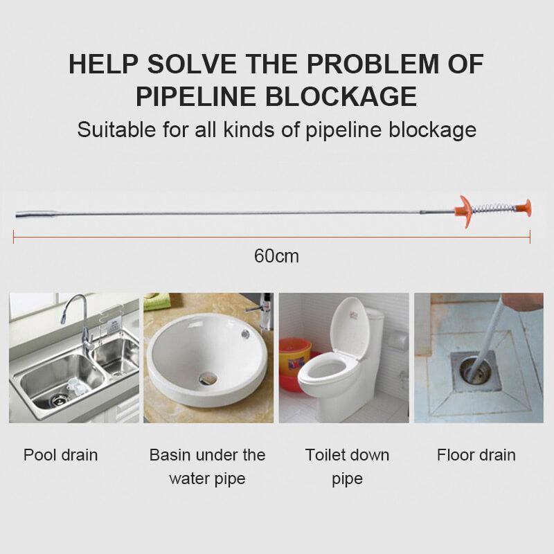 Moonval Flexible Drain Cleaning Tool, Stainless Steel Sink Clog Remover with Grabber Claw