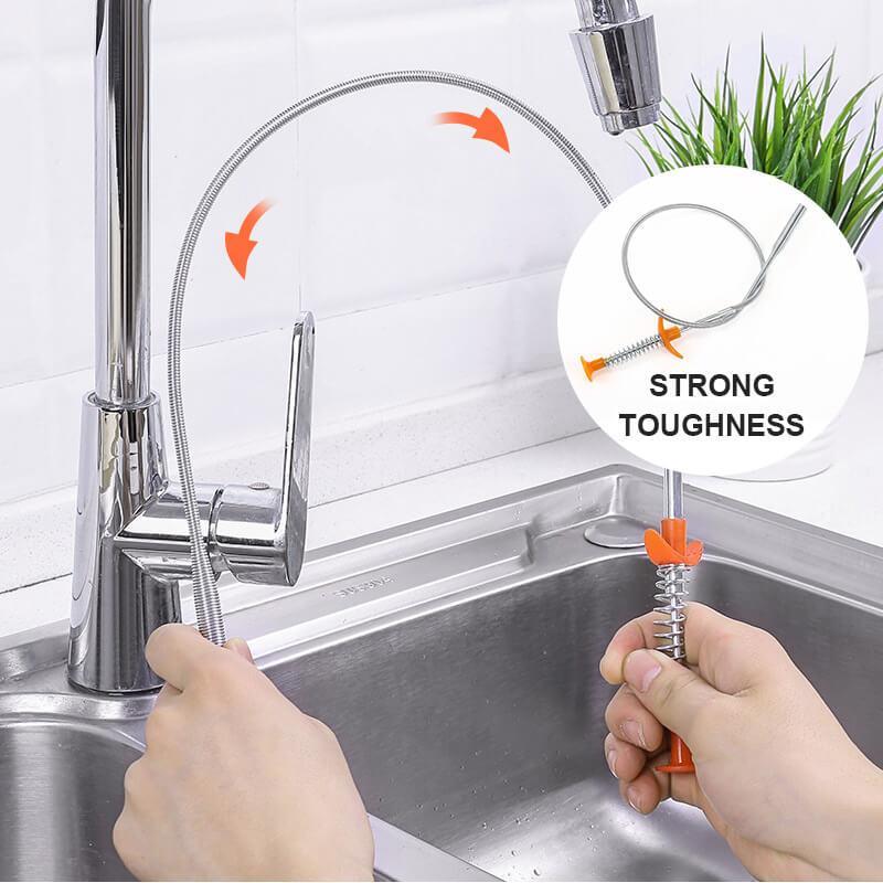 Moonval Flexible Drain Cleaning Tool, Stainless Steel Sink Clog Remover with Grabber Claw