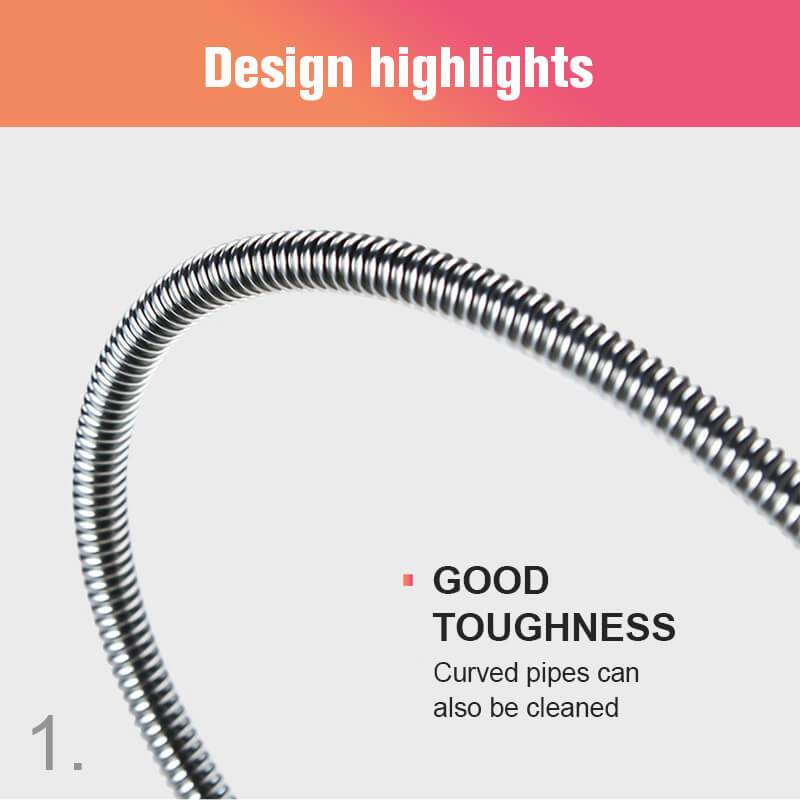 Moonval Flexible Drain Cleaning Tool, Stainless Steel Sink Clog Remover with Grabber Claw