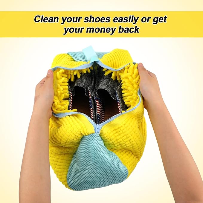 Moonval Shoe Laundry Bag, Reusable Mesh Washing Bag for 1 Pair of Shoes with Protective Zipper