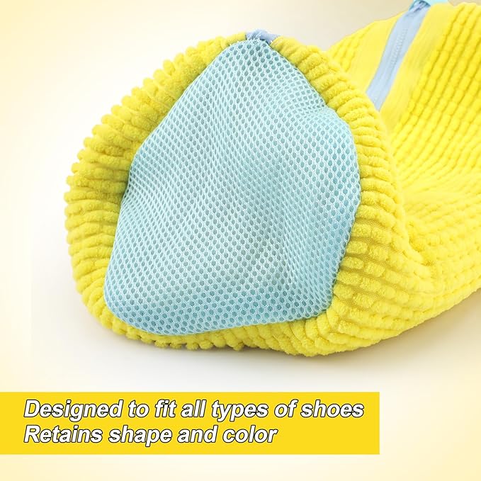 Moonval Shoe Laundry Bag, Reusable Mesh Washing Bag for 1 Pair of Shoes with Protective Zipper