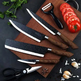 Moonval Professional Kitchen Knife Set, 6-Piece Stainless Steel Chef Knife Set with Storage Block