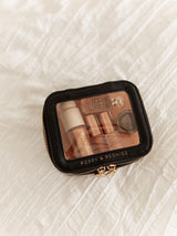 Moonval Mini Cosmetic Case, Compact Travel Makeup Organizer with Zipper for Beauty Essentials