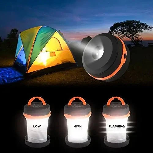 Moonval Portable LED Camping Lantern, Collapsible Foldable Light with Flashlight & 3 Modes