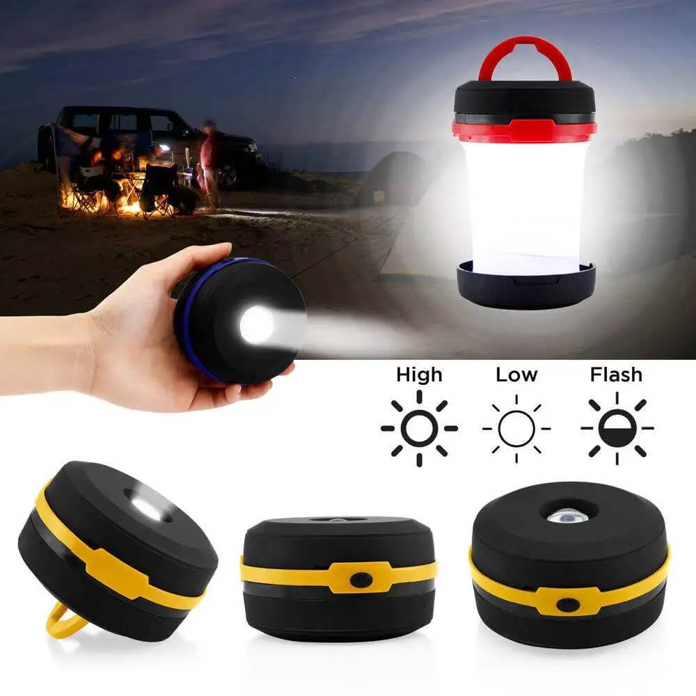 Moonval Portable LED Camping Lantern, Collapsible Foldable Light with Flashlight & 3 Modes